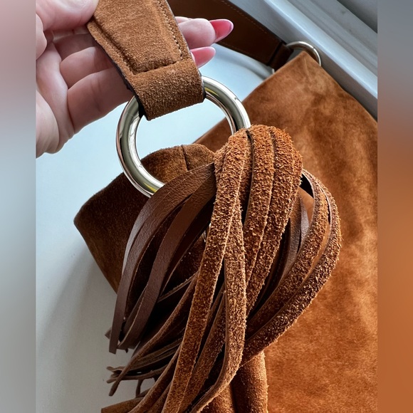 Jimmy Choo Soft Hobo Suede Handbag Wood - Picture 4 of 16